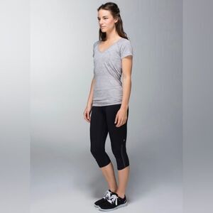 Lululemon Run: Pace Crop Leggings in Black Womens Size 6